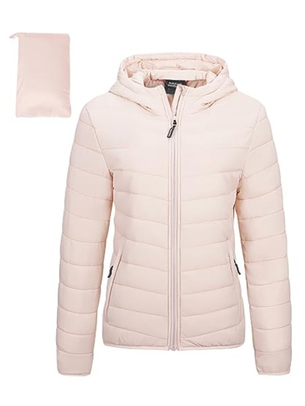 Women's Packable Lightweight Full-Zip Puffer Jacket Hooded Quilted Winter Coat